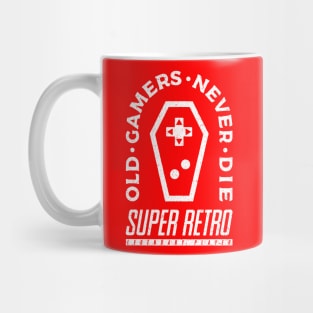 Old Gamers Never Die - Vintage White Mug